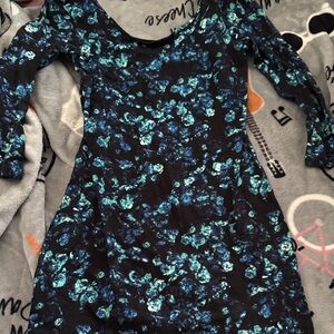 Decree Black and Blue Floral Tunic